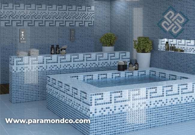کاشی استخری آبی تیره