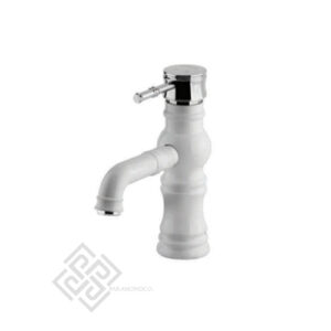 شیر روشویی پایه کوتاه باستان مدل آندیا سفید کروم